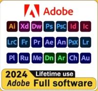 Adobe 2024 Permanent | Photoshop | illustrator | Acrobat Pro | Lightroom | InDesign | Animate | FD Software Software